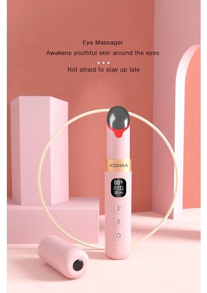 Mini Elektrikli Göz Yüz Masaj Anti Aging Göz Masajı Koyu Daire Kaldırma Taşınabilir Güzellik Bakım Pen Masaj - Ev Kullanım Güzellik Cihazları (Pembe) (Yurt Dışından)
