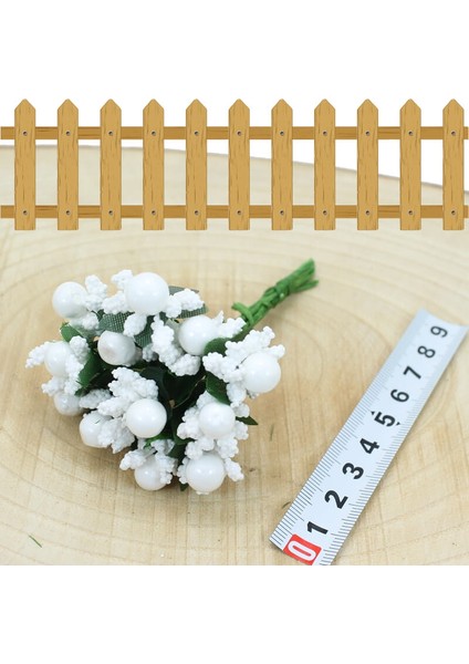Yapay Çiçek, 12 Adetli Tomurcuk Cipso Demeti - 10 Cm, Beyaz