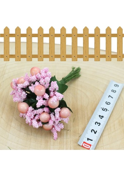 Yapay Çiçek, 12 Adetli Tomurcuk Cipso Demeti - 10 Cm, Pembe