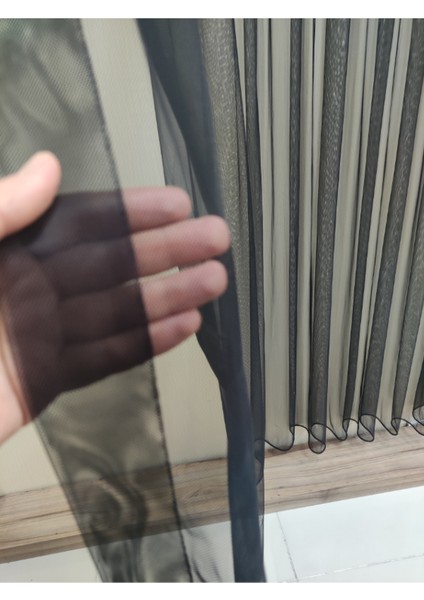 Siyah Grek Petek Zemin 1-3 Sık Pileli Etekleri Kurşunlu Tül Perde indirimleri