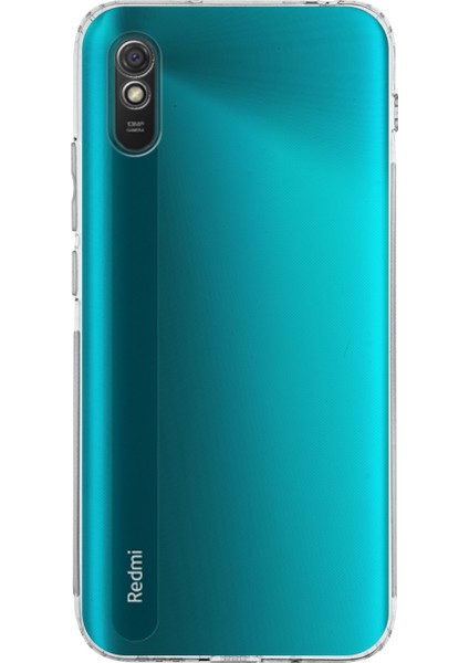 Xiaomi Redmi 9A Kapak Kamera Korumalı Tıpalı Şeffaf Silikon Kılıf