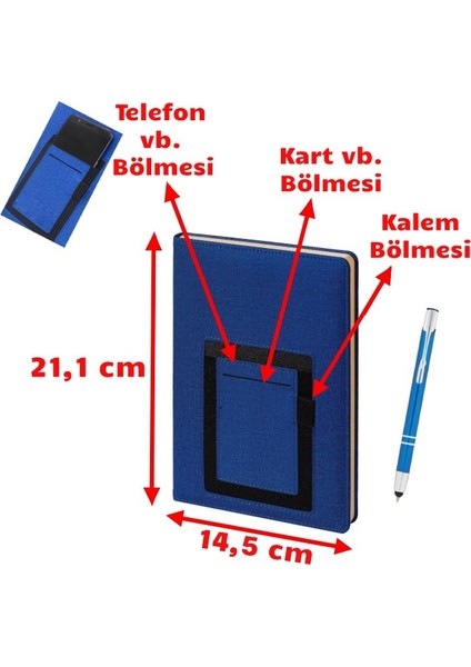 Kanguru Not Defteri Touchpen Dokunmatik Uç Metal Tükenmez Kalemli Cepli Çizgili Defter fiyatları