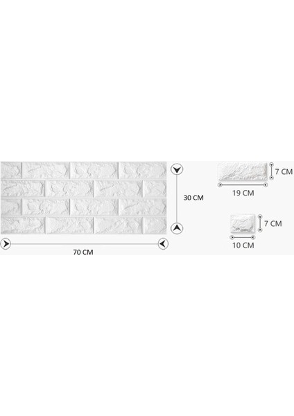 35x38 cm Beyaz Kendinden Yapışkanlı 3D Esnek Duvar Kağıdı Paneli
