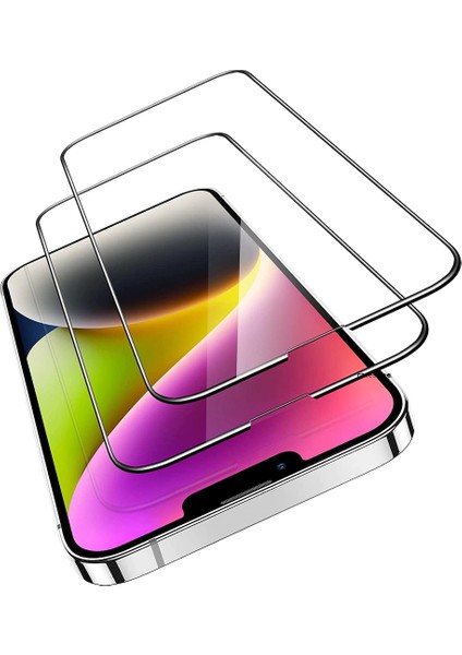 Apple iPhone 14 Plus Uyumlu Ekran Koruyucu Cam Zırh Tam Kaplar Rio Glass Kaplama