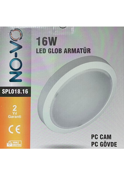 16W LED Glob Tavan Armatürü Si̇yah Gövde 5 Adet