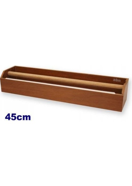 Geniş Tip 45CM Ahşap Streç Kesim Standı+1 Rulo 300M Uzun Boy 45CM Gıda Streci Hediye,gıda Koruma Set