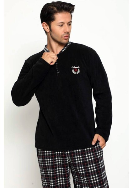 Siyah Winner Baskılı Polar Erkek Pijama Takımı fiyatları