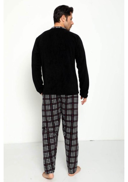 Siyah Winner Baskılı Polar Erkek Pijama Takımı fırsatları