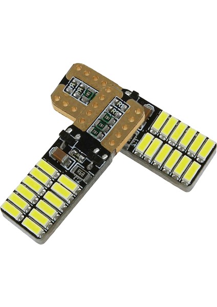 5 Adet T10 LED Beyaz Canbuslı 12V Park LED Plaka Tavan LED Ampul Yükseknışık Kalitesi 24 Ledli