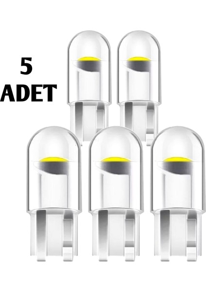 5 Adet Oto Park Ledi Yeni Nesil T10 Cob LED Ampül 12V W5W Beyaz Park Plaka Tavan Iç Ortam Aydınlatma