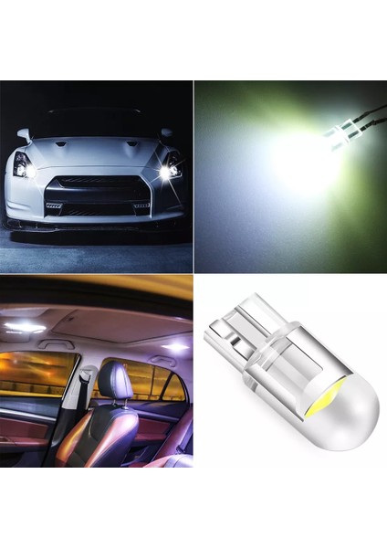 5 Adet Oto Park Ledi Yeni Nesil T10 Cob LED Ampül 12V W5W Beyaz Park Plaka Tavan Iç Ortam Aydınlatma