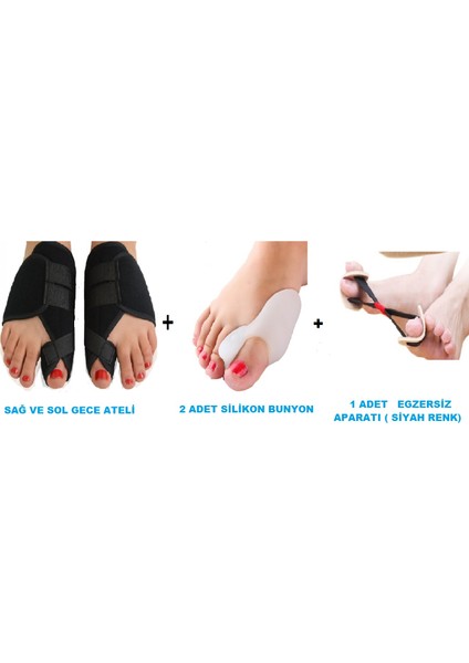 Full Set Ayak Baş Parmak Parmağı Kemik Kemiği Çıkıntısı Için Aparat Ayırıcı Eğriliği Silikon Bunyon Egzersiz Lastiği Bükülme