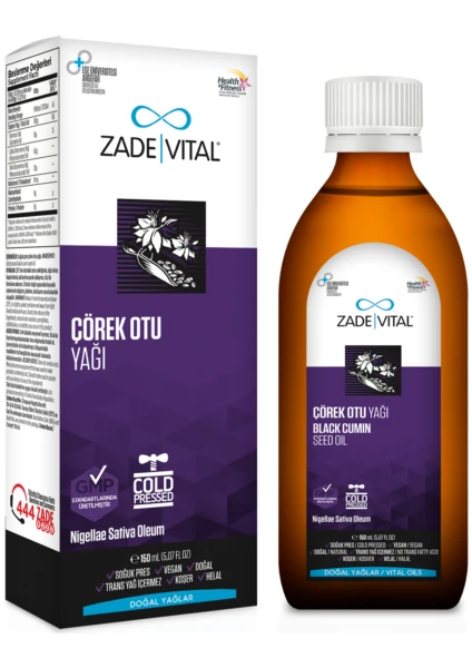 Zade Vital Çörek Otu Yağı 150 ML Sıvı Cam Şişe