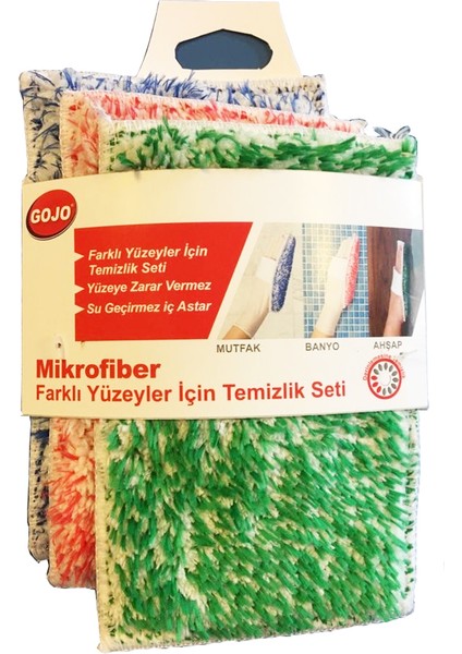 Mikrofiber Farklı Yüzeyler Için Temizlik Seti