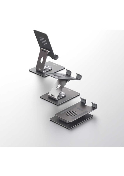 360 Derece Dönebilen Taşınabilir Katlanabilir Metal Telefon ve Tablet Standı Wiwu ZM106