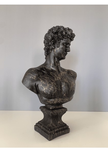 Büyük David Altın Mermer Efekt Büst Heykel modelleri