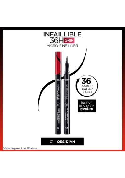 Loreal Infaillible 36H Grip Micro Fine Eyeliner 01 Obsidian - Siyah