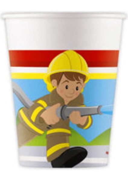 Firefighters Karton Bardak 8oz 8li