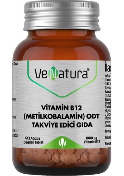 Vitamin B12 Odt Takviye Edici Gıda 90 Tablet
