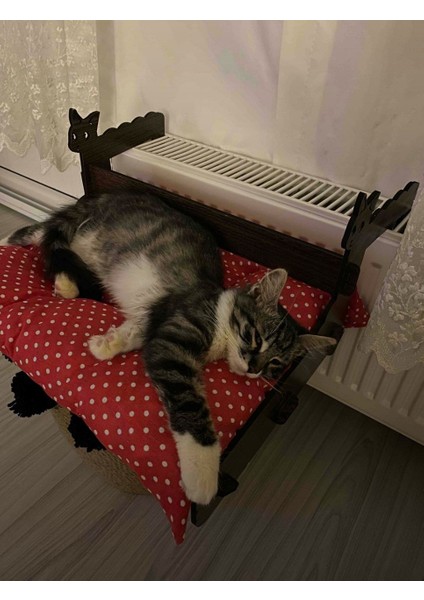 Kalorifer Petek Üstü Ahşap Kedi Yatağı Kalorifer Peteği Radyatör Üstü Askılı Demonte Kedi Yatağı