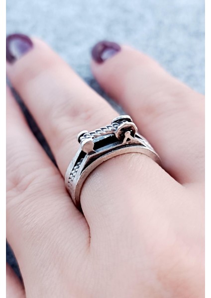 Dikiş Makinası Şekilli Antik Gümüş Kaplama El Yapımı Ayarlanabilir Unisex Yüzük fiyatları