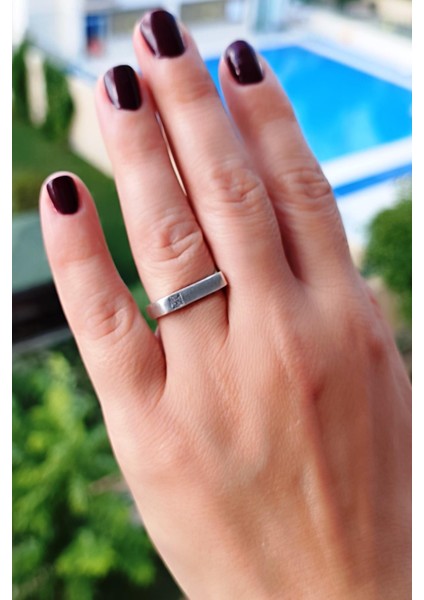 Taşlı Alyans Şekilli Gümüş Kaplama Ayarlanabilir Kadın Yüzük El Yapımı Gümüş Yüzük modelleri