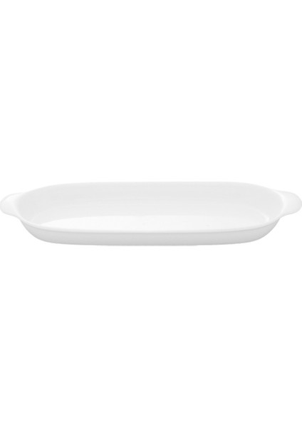 Porselen Oval Fırın Kabı 56 cm Beyaz