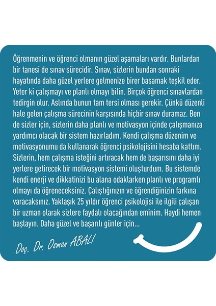 Sınavlara Çalışma ve Motivasyon Sistemi - Osman Abalı