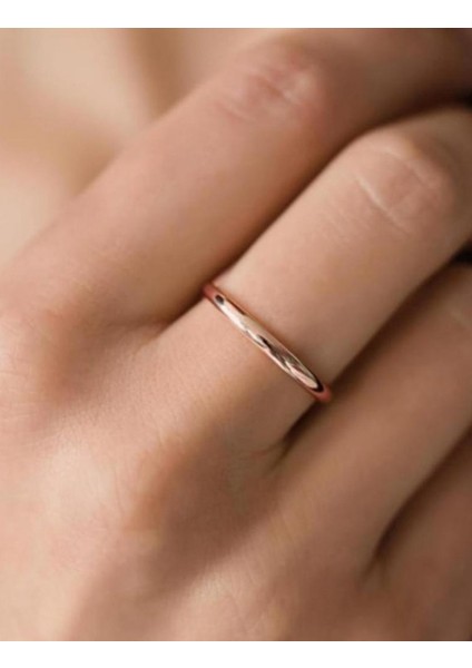 Pembe Altın Çift Alyans 2mm