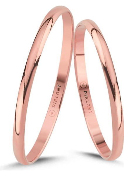 Pembe Altın Çift Alyans 1,5mm
