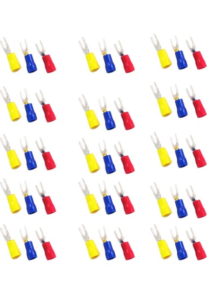 150 Adet Sıkma Tel Spade Çatal Terminali Bağlayıcı U Şekli Sv2-3.2 (Yurt Dışından)