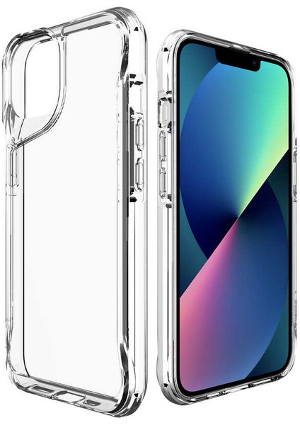 Apple iPhone 14 Kılıf T-Max Şeffaf Sert Plastik + Ekran Koruyucu Nano modelleri