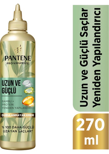 Durulanmayan Saç Bakım Kremi Uzun ve Güçlü Yeniden Yapılandırıcı Bambu + Protein 270 ml