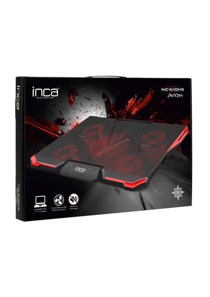 INC-611 GMS Arrax Gaming 5x Fan 6 Kademeli 2xUSB Notebook Soğutucu