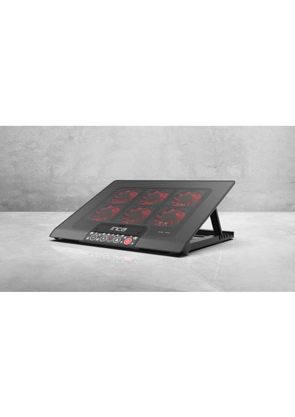 INC-601GMS 7"-17" 6 Fanlı 2xUSB 6 Kademeli Oyuncu Notebook Soğutucu