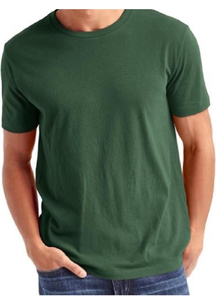 Erkek Bisiklet Yaka Düz T-Shirt
