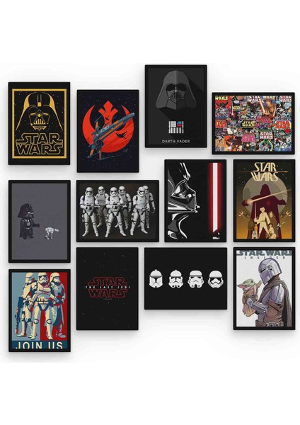 Star Wars 12 Parça Mdf (Ahşap) Tablo Ofis Boyu 30 x 30 cm cm fiyatları