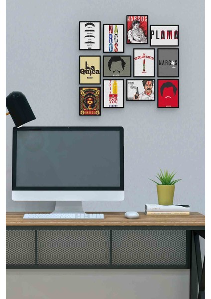 Movies 12 Parça Mdf (Ahşap) Tablo Ofis Boyu 30 x 30 cm cm