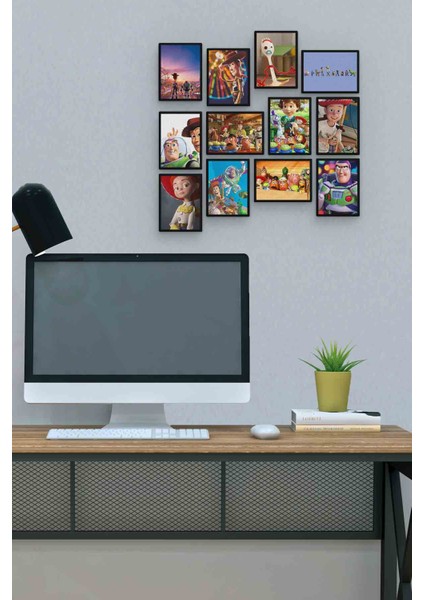 Toy Story 12 Parça Mdf (Ahşap) Tablo Ofis Boyu 30 x 30 cm cm