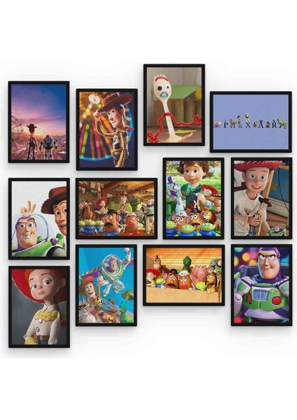Toy Story 12 Parça Mdf (Ahşap) Tablo Ofis Boyu 30 x 30 cm cm