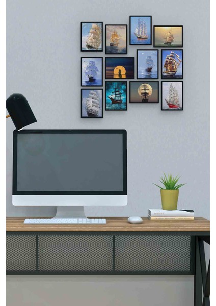 Gemi 12 Parça Mdf (Ahşap) Tablo Ofis Boyu 30 x 30 cm cm