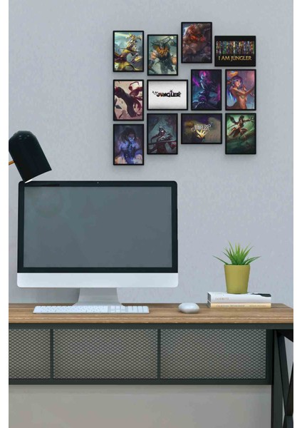 Lol Jungle 12 Parça Mdf (Ahşap) Tablo Ofis Boyu 30 x 30 cm cm