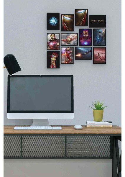 Ironman 12 Parça Mdf (Ahşap) Tablo Ofis Boyu 30 x 30 cm cm