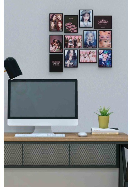 Blackpink 12 Parça Mdf (Ahşap) Tablo Ofis Boyu 30 x 30 cm cm
