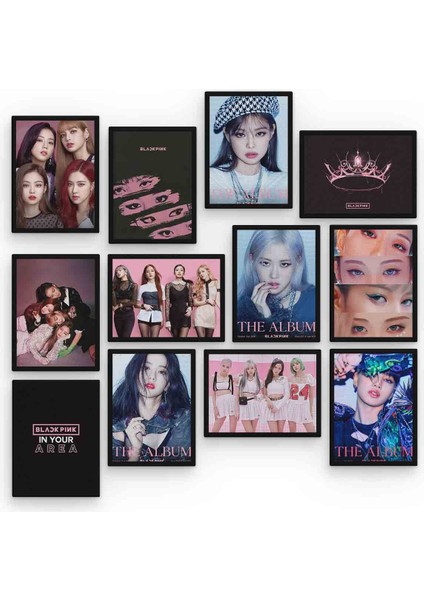 Blackpink 12 Parça Mdf (Ahşap) Tablo Ofis Boyu 30 x 30 cm cm