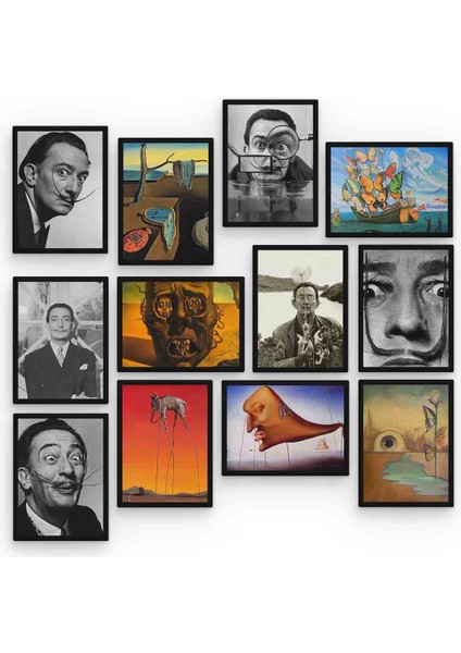 Salvador Dali 12 Parça Mdf (Ahşap) Tablo Ofis Boyu 30 x 30 cm cm fiyatları
