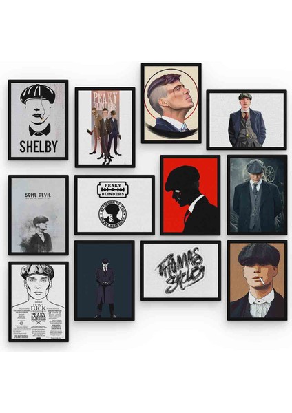 Thomas Shelby 12 Parça Mdf (Ahşap) Tablo Ofis Boyu 30 x 30 cm cm