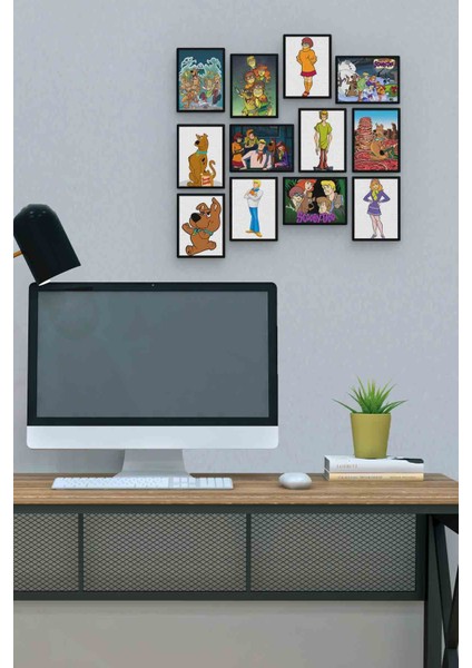 Scooby Doo 12 Parça Mdf (Ahşap) Tablo Ofis Boyu 30 x 30 cm cm