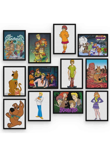 Scooby Doo 12 Parça Mdf (Ahşap) Tablo Ofis Boyu 30 x 30 cm cm
