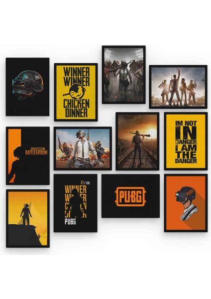Pubg 12 Parça Mdf (Ahşap) Tablo Ofis Boyu 30 x 30 cm cm
